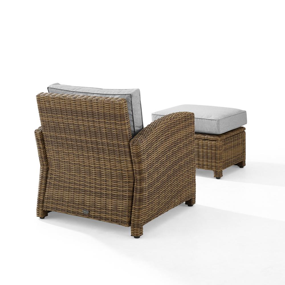Bradenton 2Pc Wicker Outdoor Chair Set - Armchair & Ottoman. Picture 8