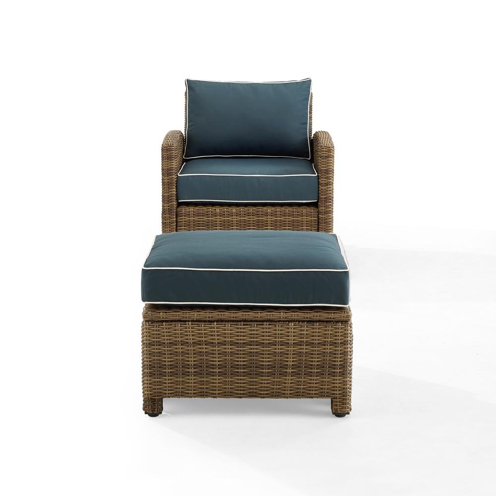 Bradenton 2Pc Wicker Outdoor Chair Set - Armchair & Ottoman. Picture 2