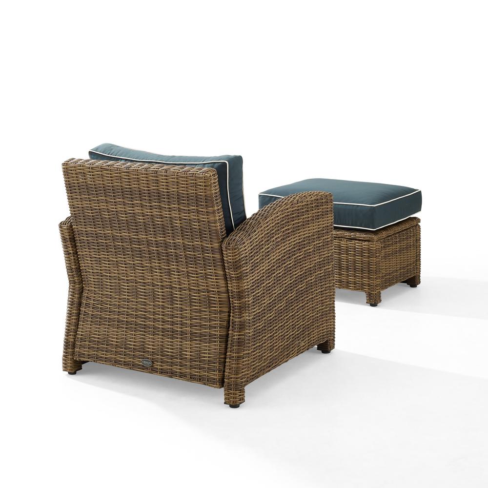 Bradenton 2Pc Wicker Outdoor Chair Set - Armchair & Ottoman. Picture 8