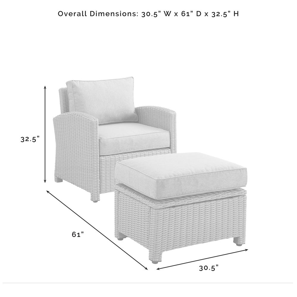 Bradenton 2Pc Wicker Outdoor Chair Set - Armchair & Ottoman. Picture 13