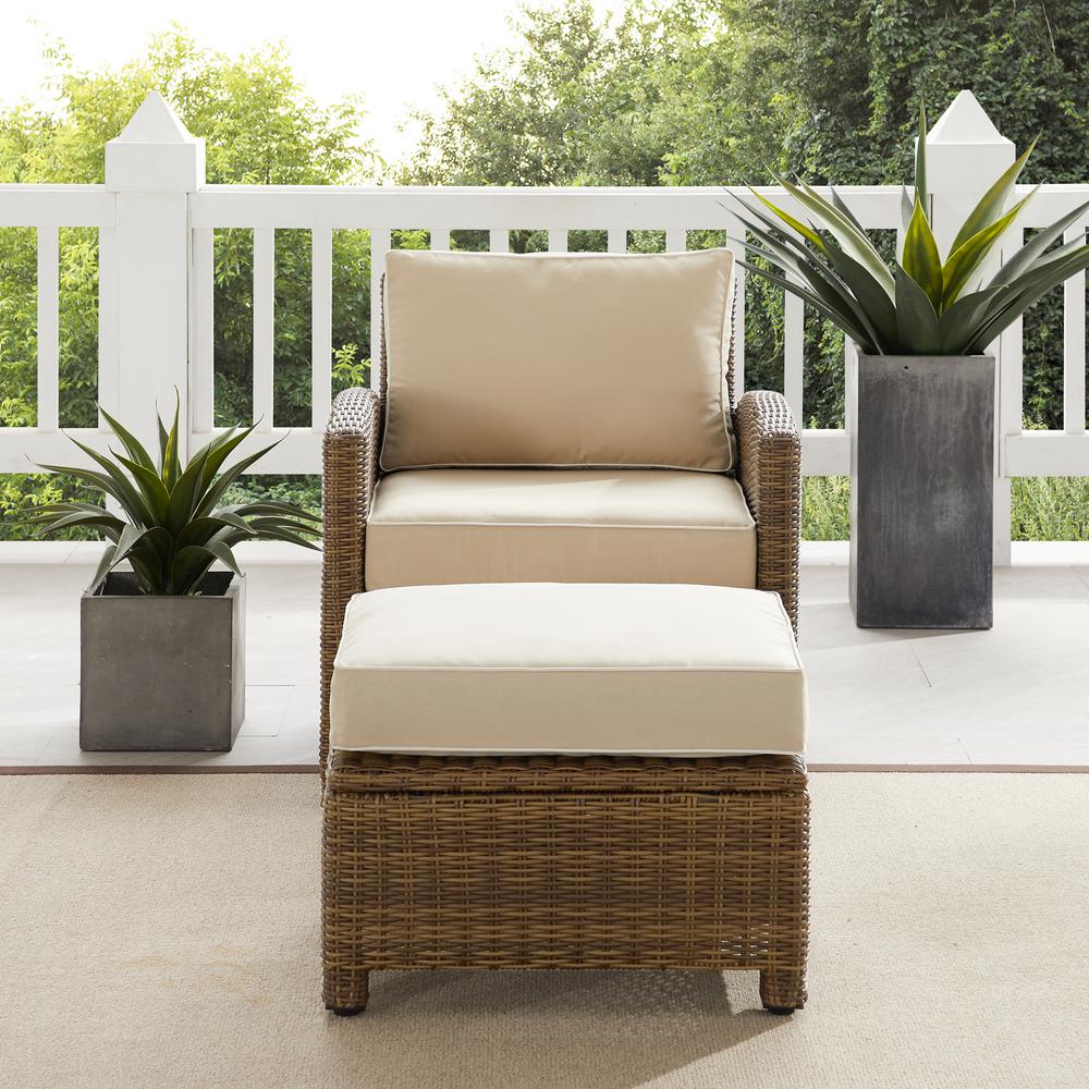 Bradenton 2Pc Wicker Outdoor Chair Set - Armchair & Ottoman. Picture 3