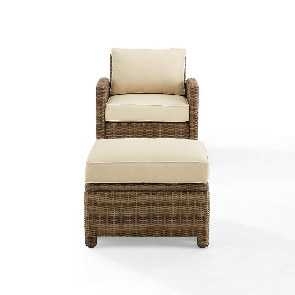 Bradenton 2Pc Wicker Outdoor Chair Set - Armchair & Ottoman. Picture 2