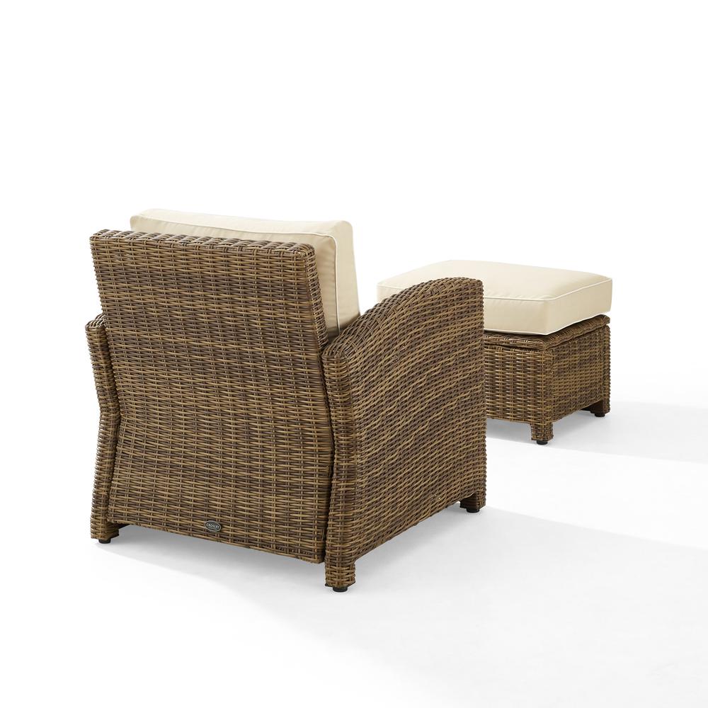 Bradenton 2Pc Wicker Outdoor Chair Set - Armchair & Ottoman. Picture 8