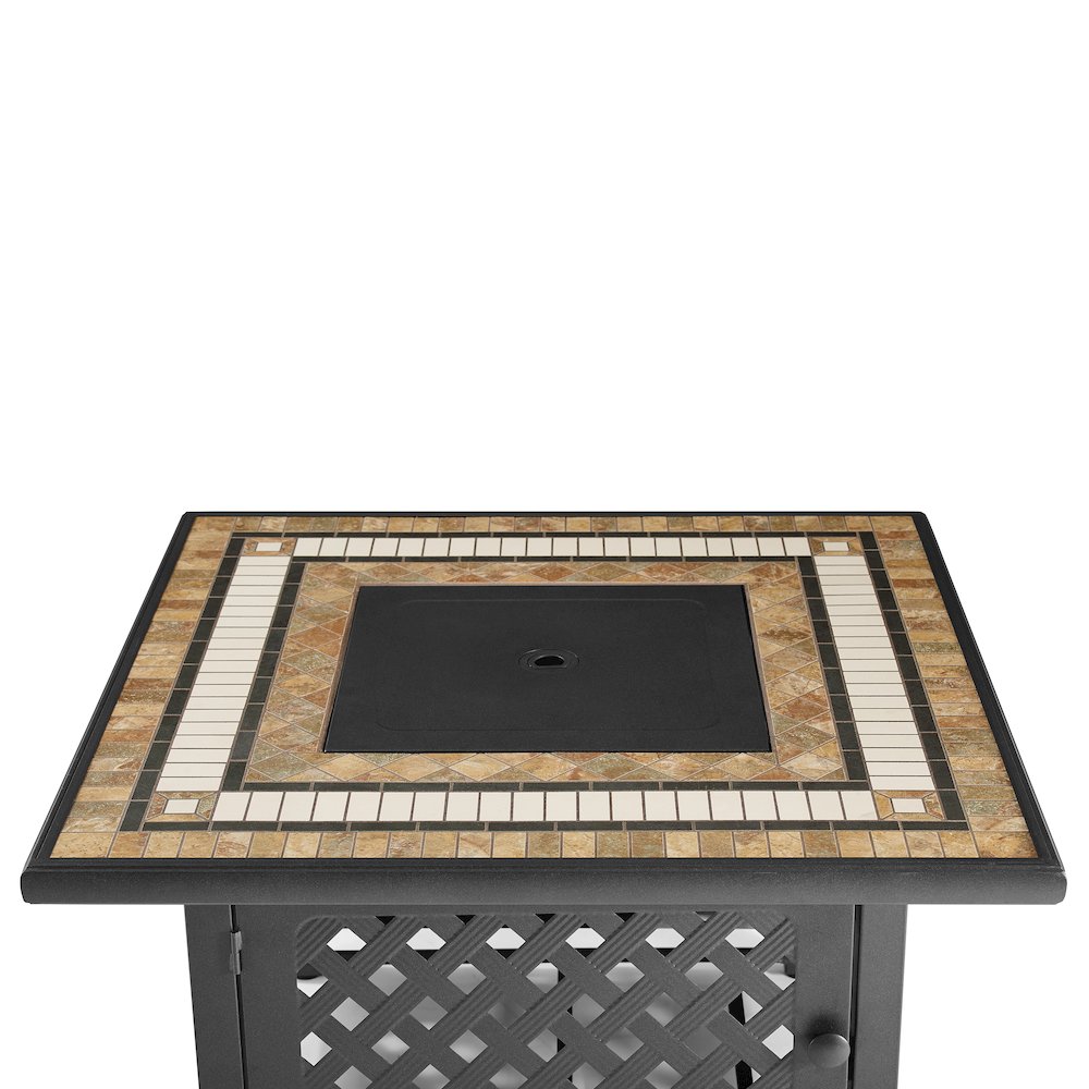 6Pc Outdoor Sofa Set W/ Fire Table, Sofa, 2 Armchairs & 2 Ottomans. Picture 14