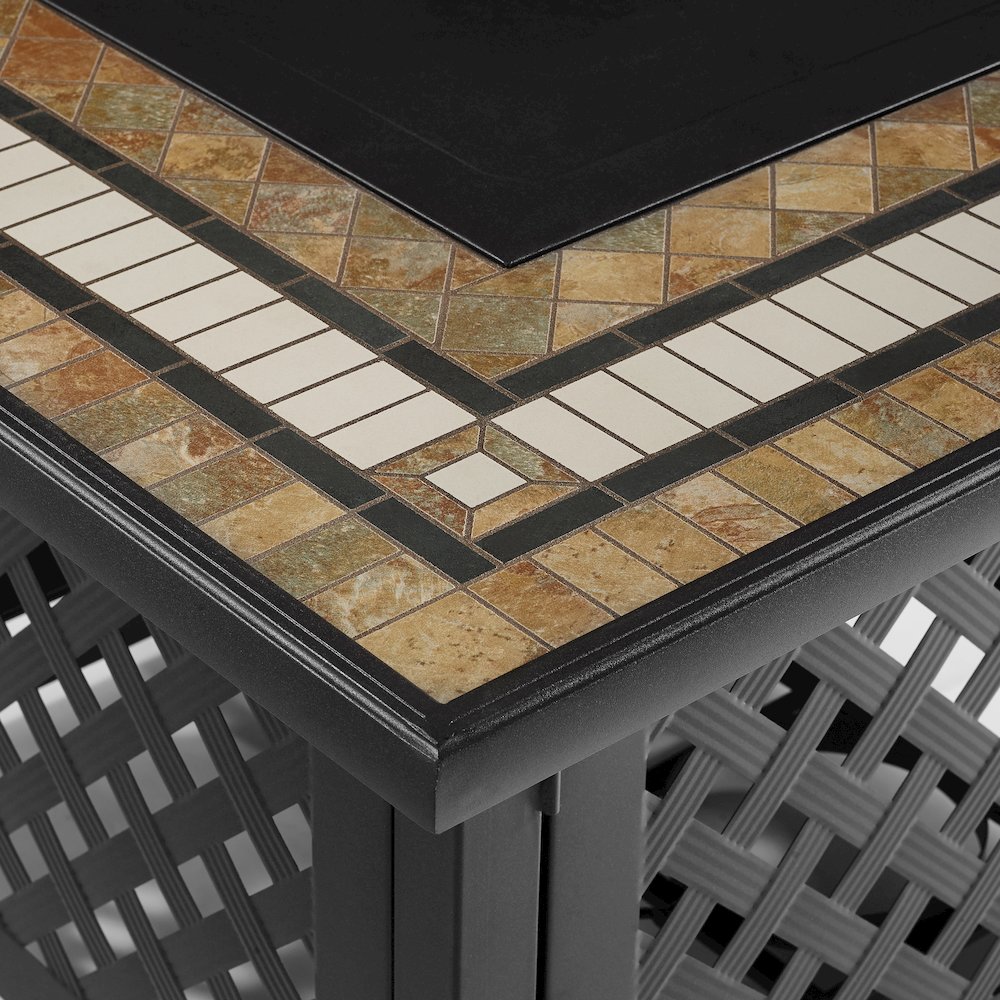 6Pc Outdoor Sofa Set W/ Fire Table, Sofa, 2 Armchairs & 2 Ottomans. Picture 15