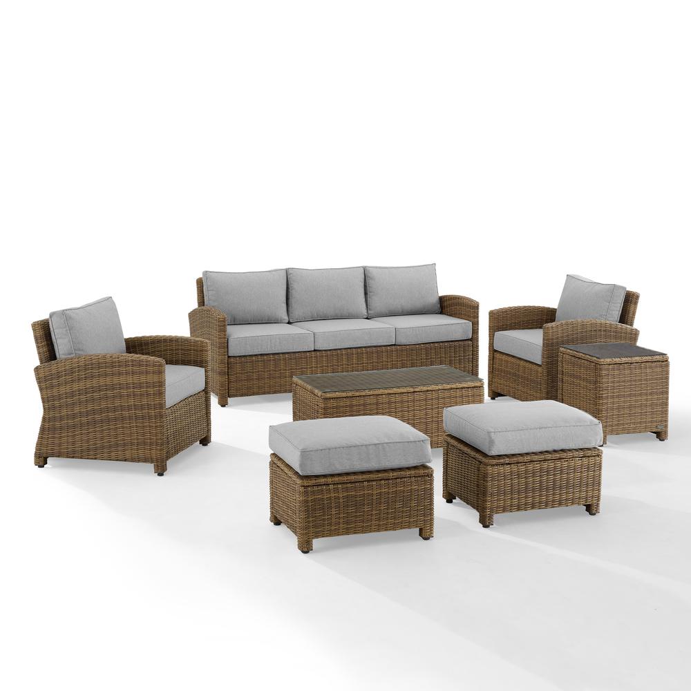 7Pc Outdoor Sofa Furniture Set, Sofa, Coffee&Side Table, 2 Armchairs, 2 Ottomans. Picture 9