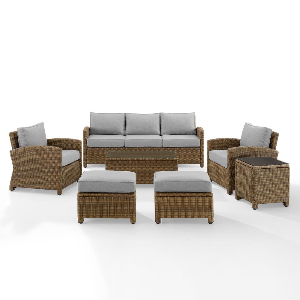 7Pc Outdoor Sofa Furniture Set, Sofa, Coffee&Side Table, 2 Armchairs, 2 Ottomans. Picture 16