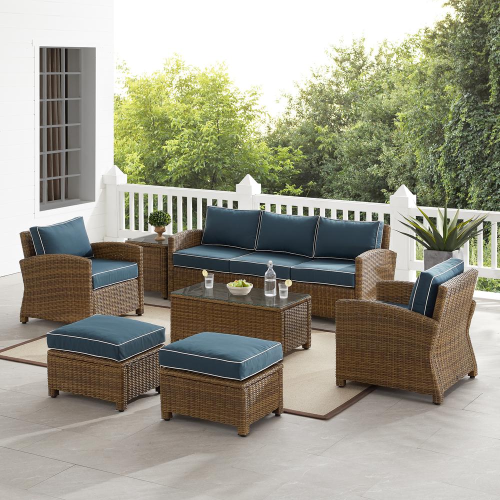 7Pc Outdoor Sofa Furniture Set, Sofa, Coffee&Side Table, 2 Armchairs, 2 Ottomans. Picture 12