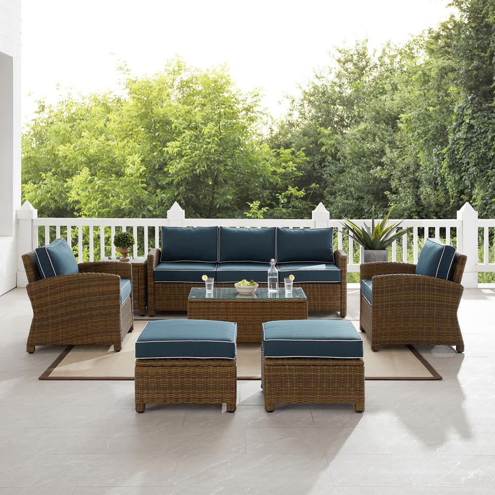 7Pc Outdoor Sofa Furniture Set, Sofa, Coffee&Side Table, 2 Armchairs, 2 Ottomans. Picture 13