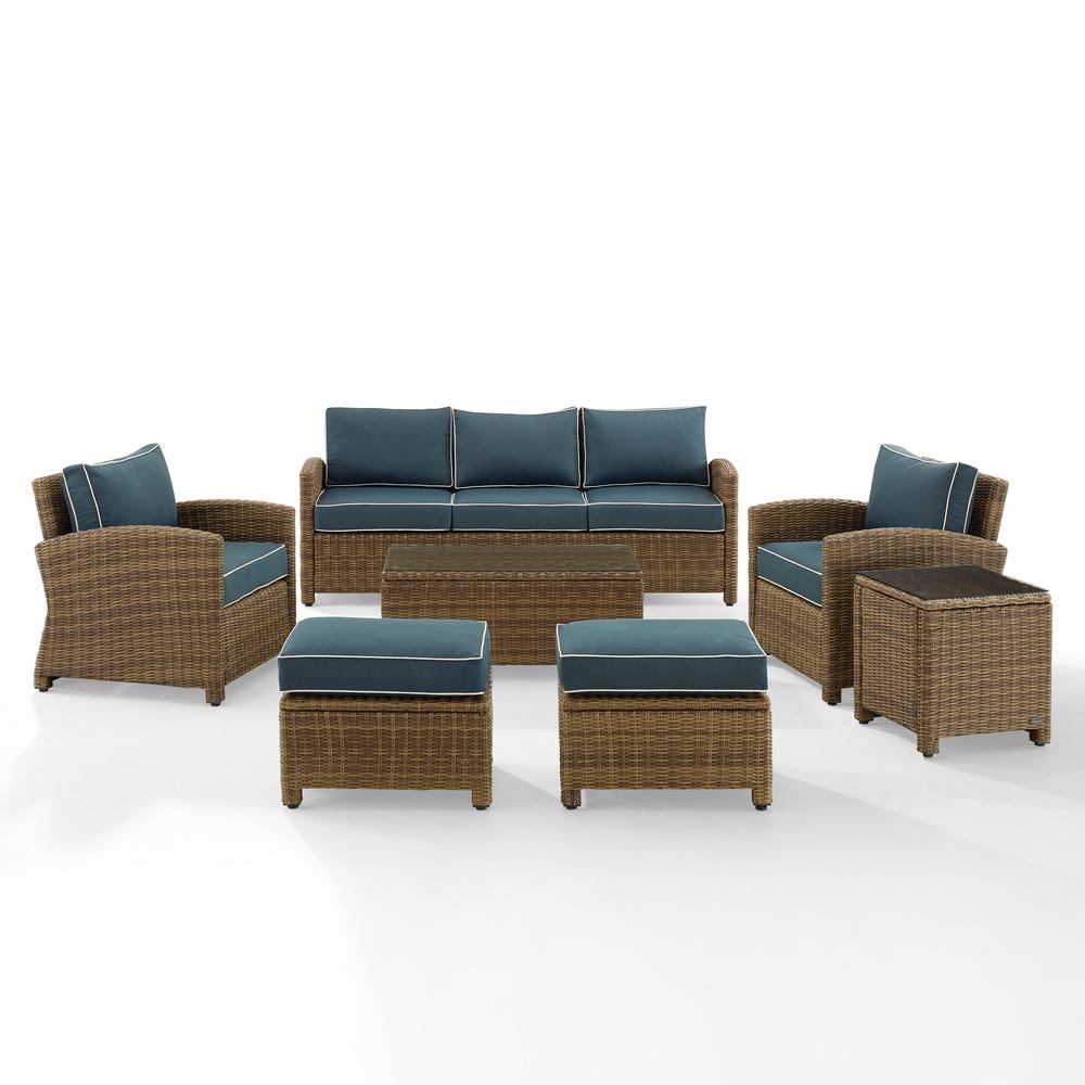 7Pc Outdoor Sofa Furniture Set, Sofa, Coffee&Side Table, 2 Armchairs, 2 Ottomans. Picture 16