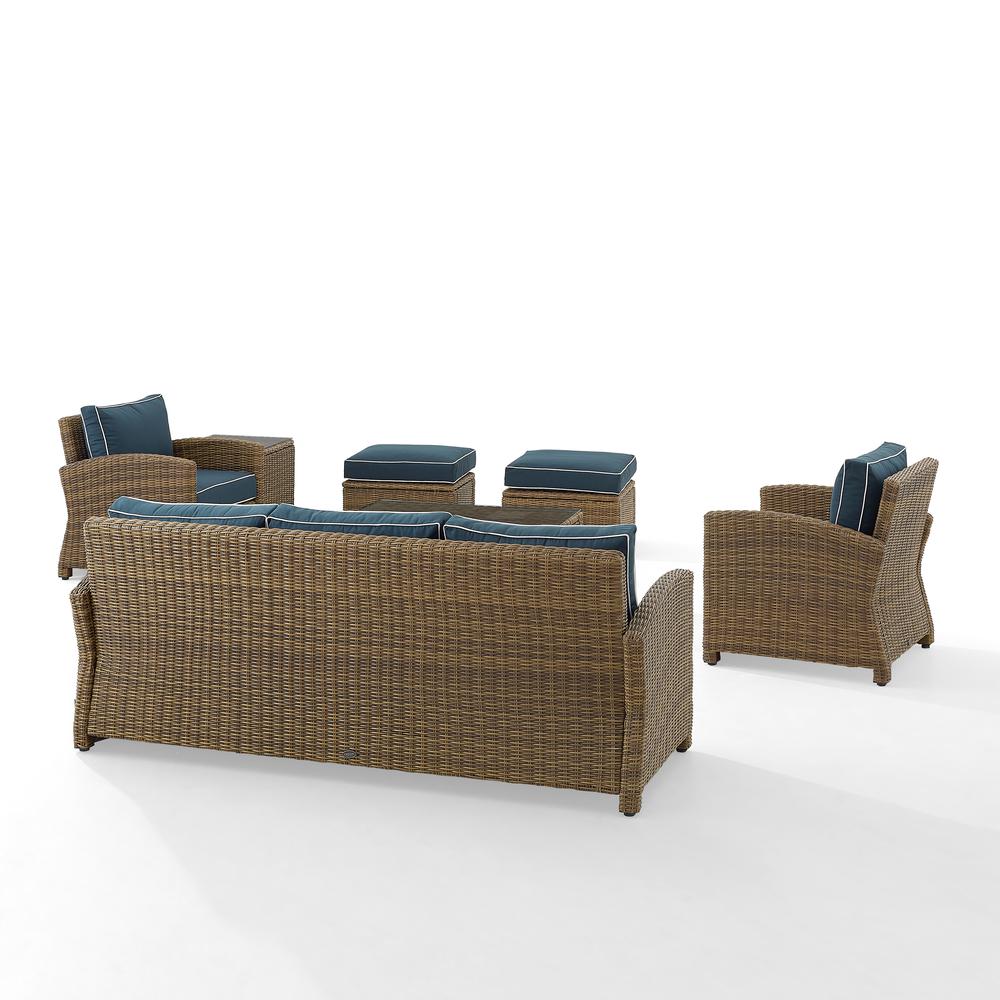 7Pc Outdoor Sofa Furniture Set, Sofa, Coffee&Side Table, 2 Armchairs, 2 Ottomans. Picture 5