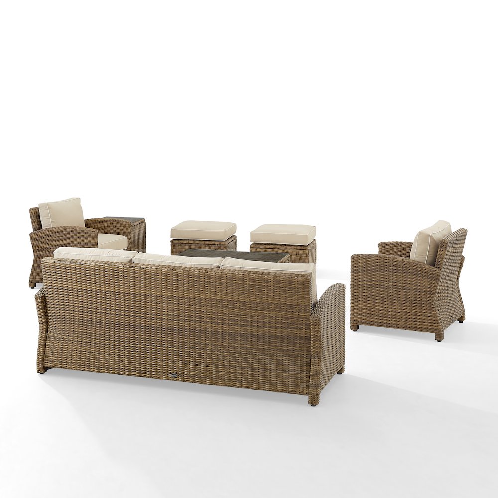 7Pc Outdoor Sofa Furniture Set, Sofa, Coffee&Side Table, 2 Chairs, 2 Ottomans. Picture 16