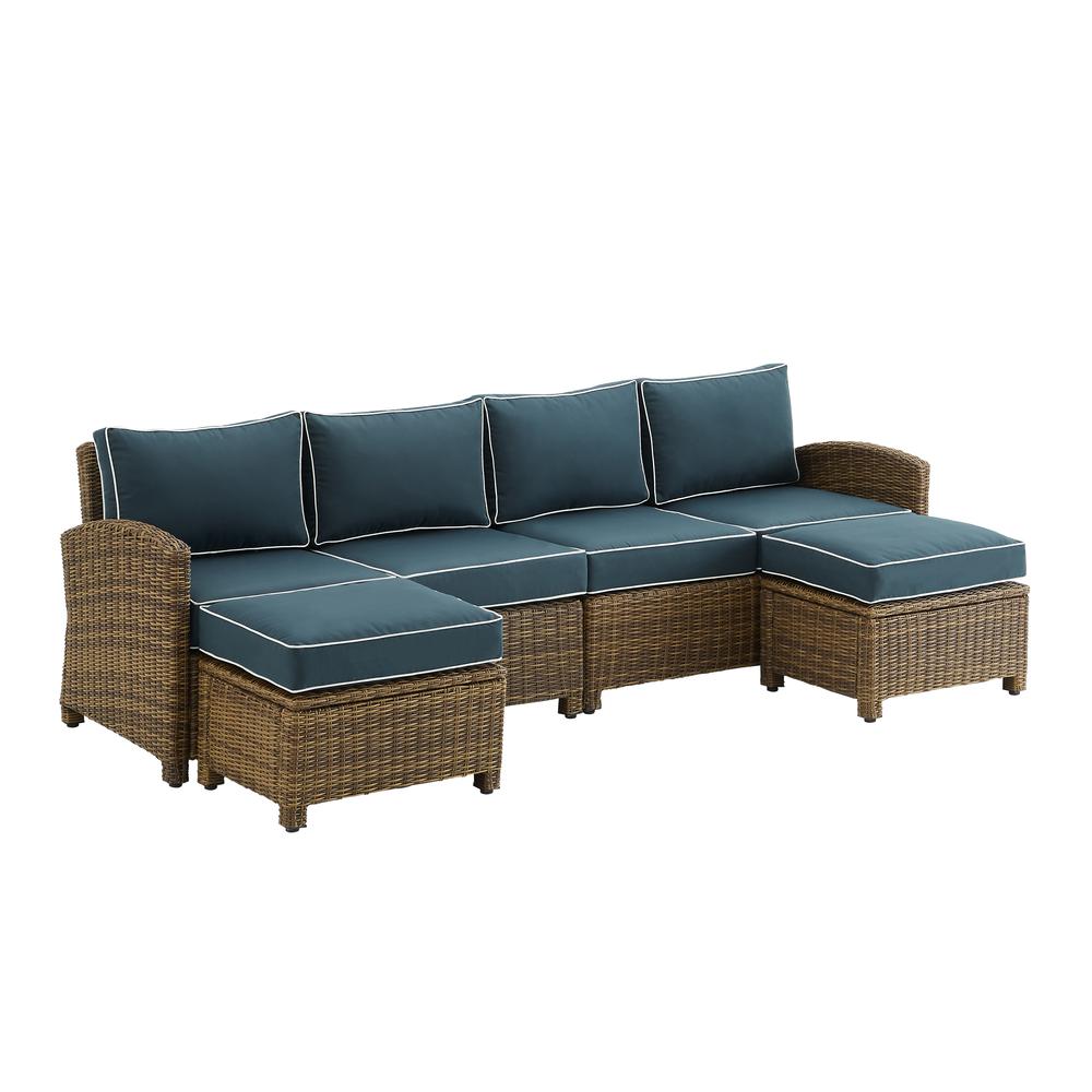 Bradenton 4Pc Outdoor Sectional Furniture Set, Left&Right Loveseat, 2 Ottomans. Picture 1