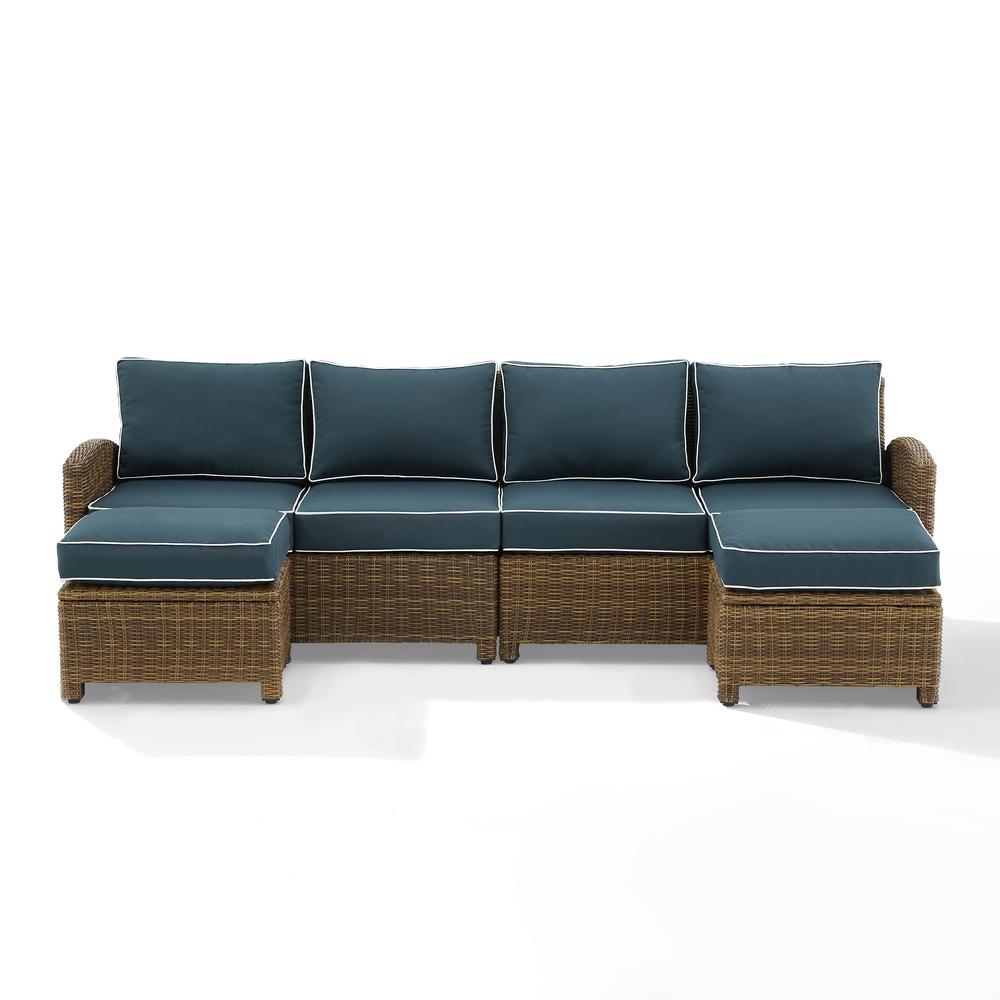 Bradenton 4Pc Outdoor Sectional Furniture Set, Left&Right Loveseat, 2 Ottomans. Picture 7