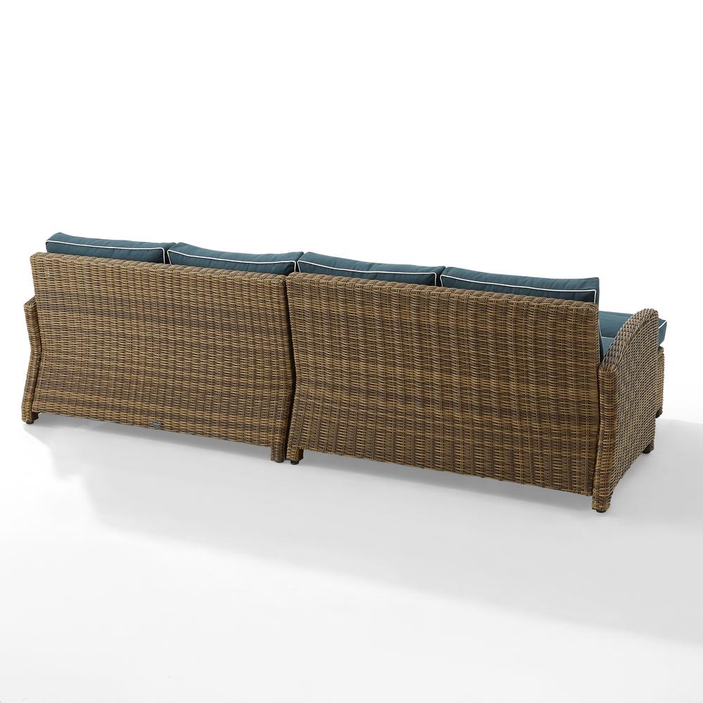Bradenton 4Pc Outdoor Sectional Furniture Set, Left&Right Loveseat, 2 Ottomans. Picture 8
