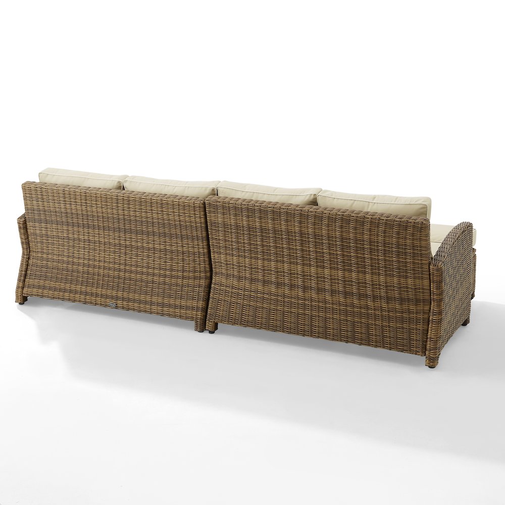 Bradenton 4Pc Outdoor Sectional Furniture Set, Left&Right Loveseat, 2 Ottomans. Picture 16