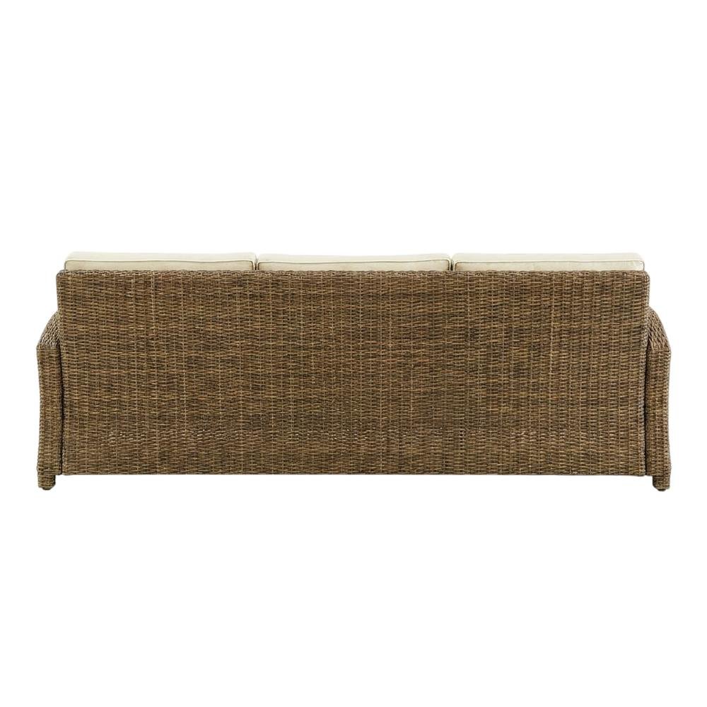 Weathered Brown 4-Piece Outdoor Sectional Sofa Set with Ottomans. Picture 5