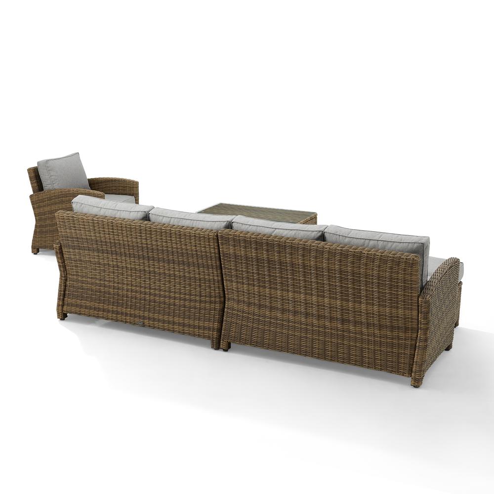 5Pc Outdoor Furniture Set, Left&Right Loveseat, Armchair, Coffee Table, Ottoman. Picture 8