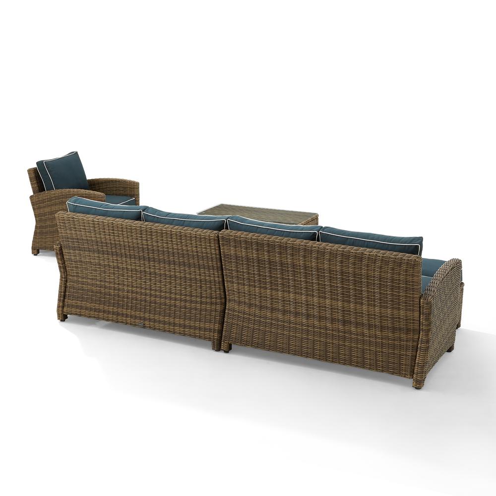 5Pc Outdoor Furniture Set, Left&Right Loveseat, Armchair, Coffee Table, Ottoman. Picture 8