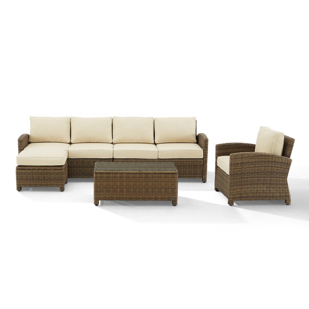 5Pc Outdoor Furniture Set, Left&Right Loveseat, Armchair, Coffee Table, Ottoman. Picture 7