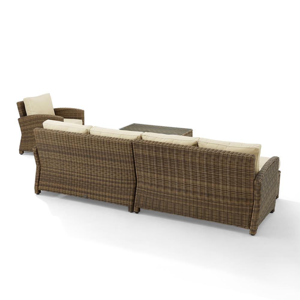 5Pc Outdoor Furniture Set, Left&Right Loveseat, Armchair, Coffee Table, Ottoman. Picture 8