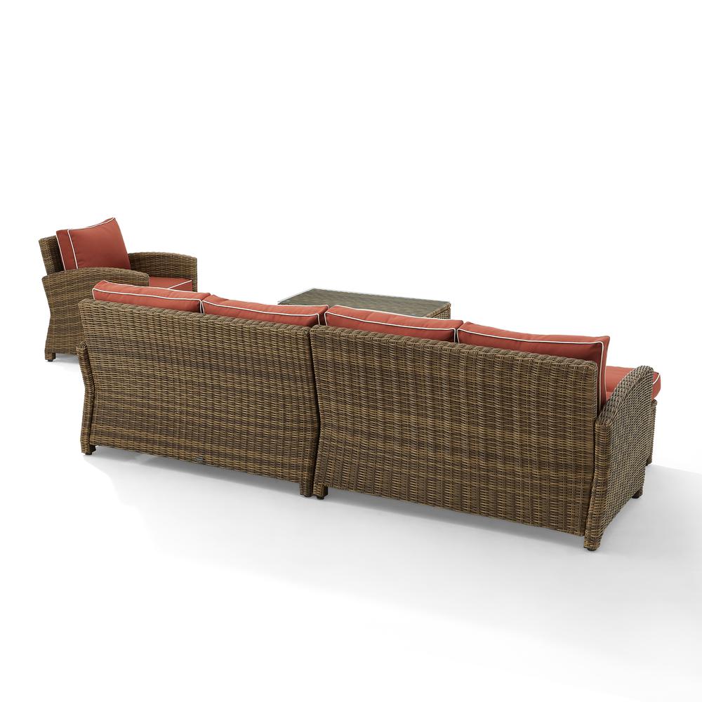 5Pc Outdoor Furniture Set, Left&Right Loveseat, Armchair, Coffee Table, Ottoman. Picture 8