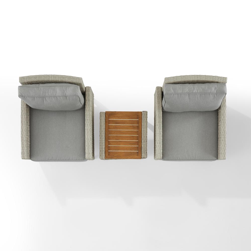 Capella 3Pc Wicker Outdoor Chair Set - Side Table & 2 Armchairs. Picture 3