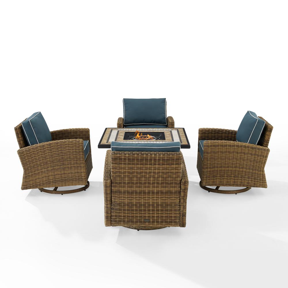 Bradenton 5Pc Outdoor Rocker Set W/ Fire Table, Tucson Fire Table & 4 Rockers. Picture 7