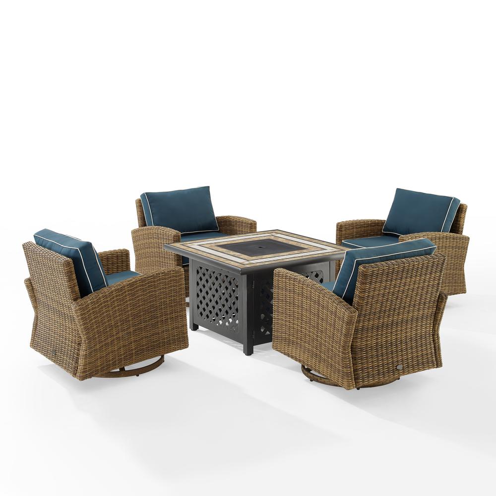 Bradenton 5Pc Outdoor Rocker Set W/ Fire Table, Tucson Fire Table & 4 Rockers. Picture 8