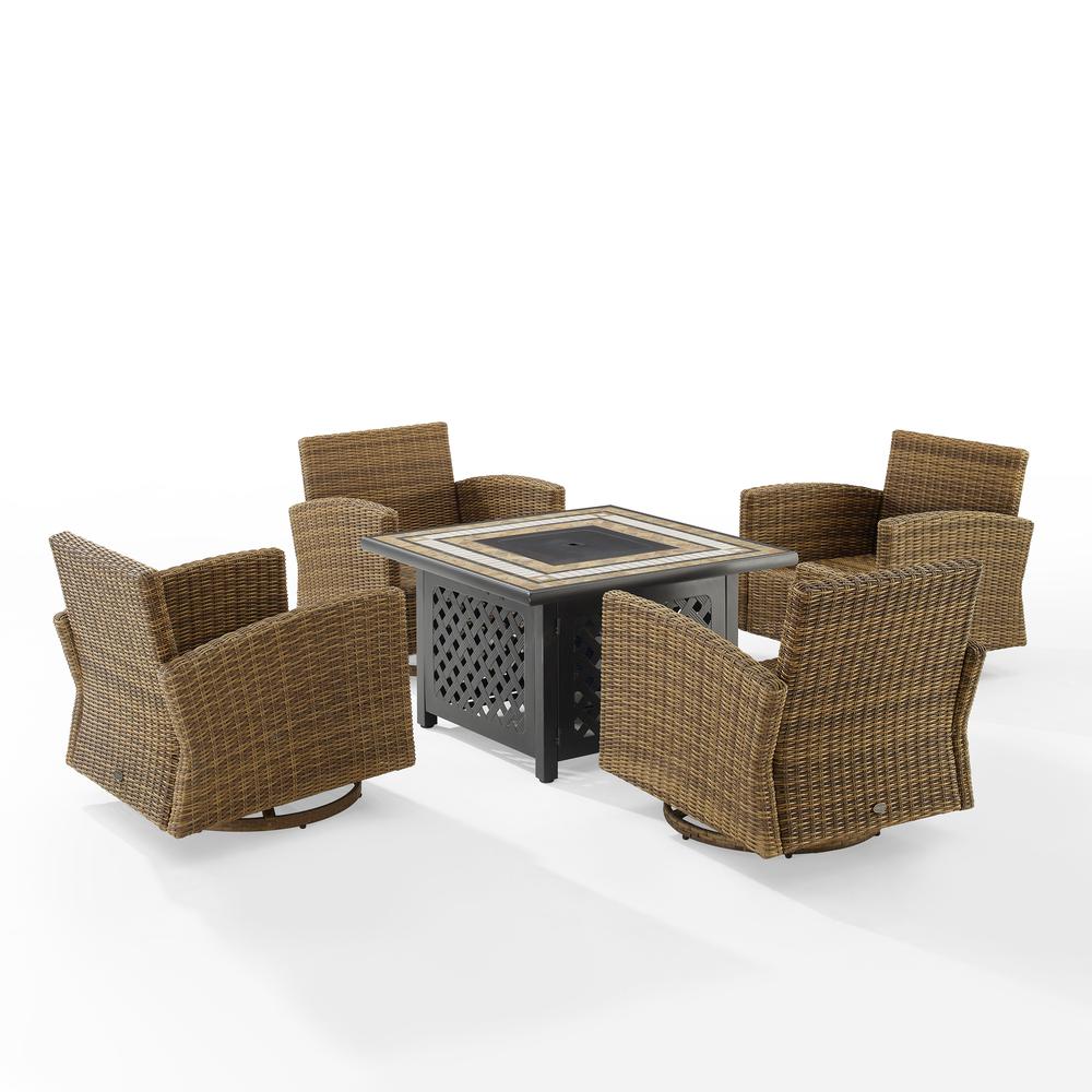 Bradenton 5Pc Outdoor Rocker Set W/ Fire Table, Tucson Fire Table & 4 Rockers. Picture 9