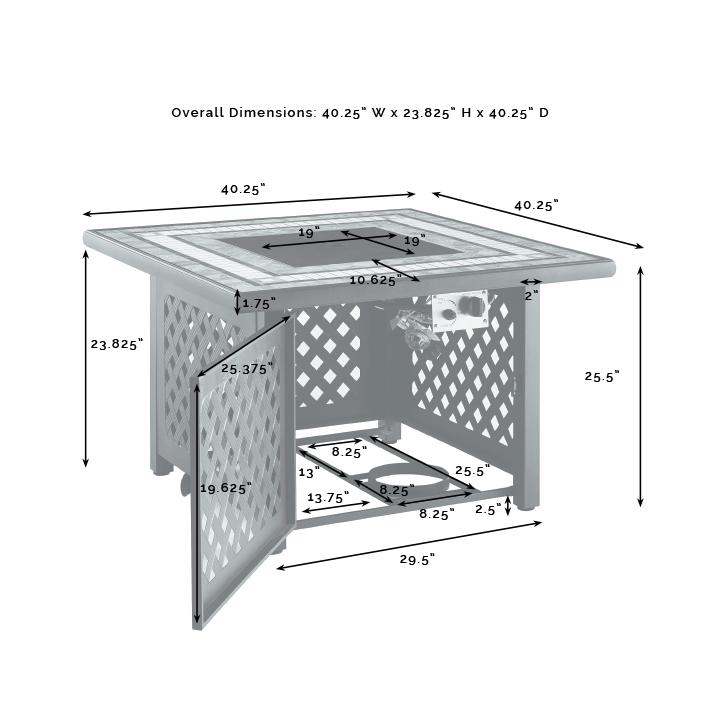 Bradenton 5Pc Outdoor Rocker Set W/ Fire Table, Tucson Fire Table & 4 Rockers. Picture 11