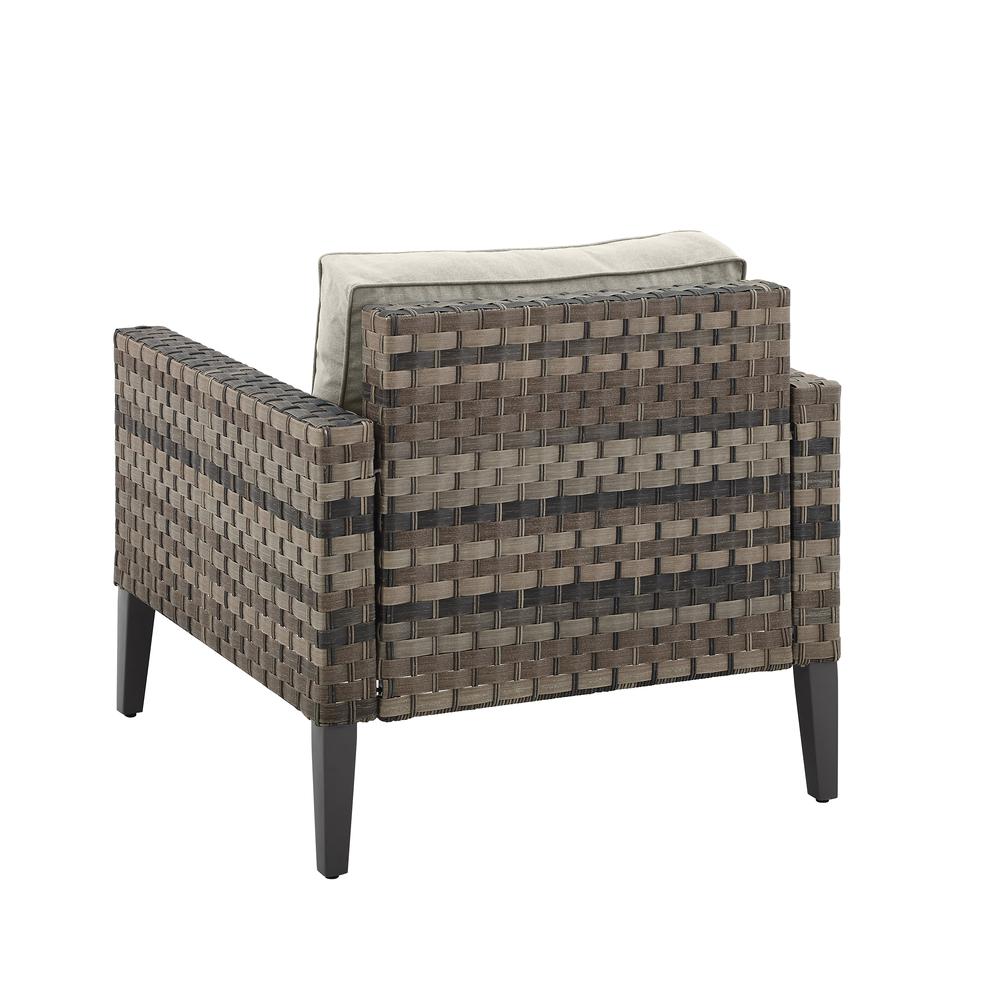 Prescott Outdoor Wicker Armchair Taupe/Brown. Picture 14