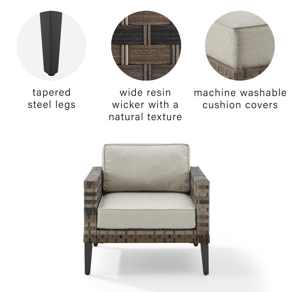 Prescott Outdoor Wicker Armchair Taupe/Brown. Picture 29