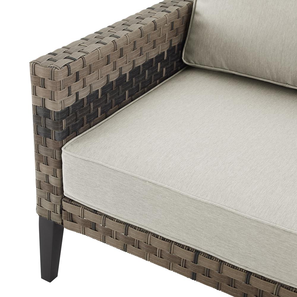 Prescott Outdoor Wicker Armchair Taupe/Brown. Picture 6