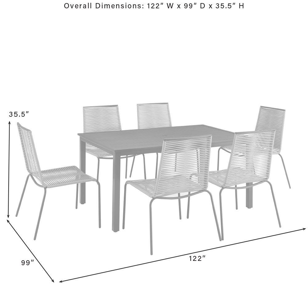 Fenton 7Pc Wicker Outdoor Dining Set - Table & 6 Chairs. Picture 5