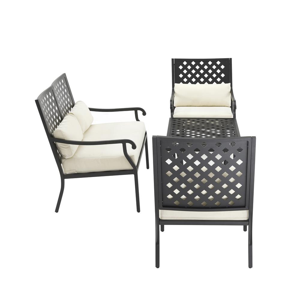 Alistair 4Pc Outdoor Loveseat Furniture Set, Loveseat, Coffee Table, 2 Armchairs. Picture 6