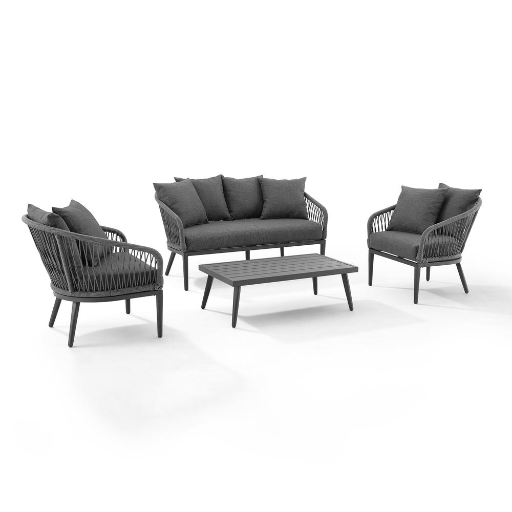 Dover 4Pc Outdoor Loveseat Patio Furniture Set. Picture 9