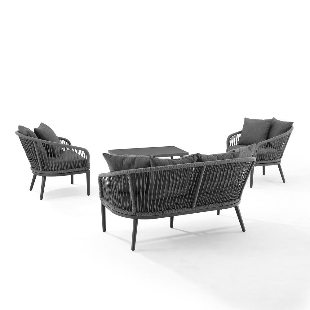 Dover 4Pc Outdoor Loveseat Patio Furniture Set. Picture 7