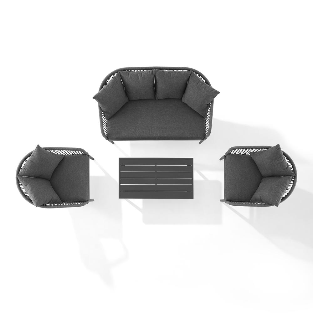 Dover 4Pc Outdoor Loveseat Patio Furniture Set. Picture 4