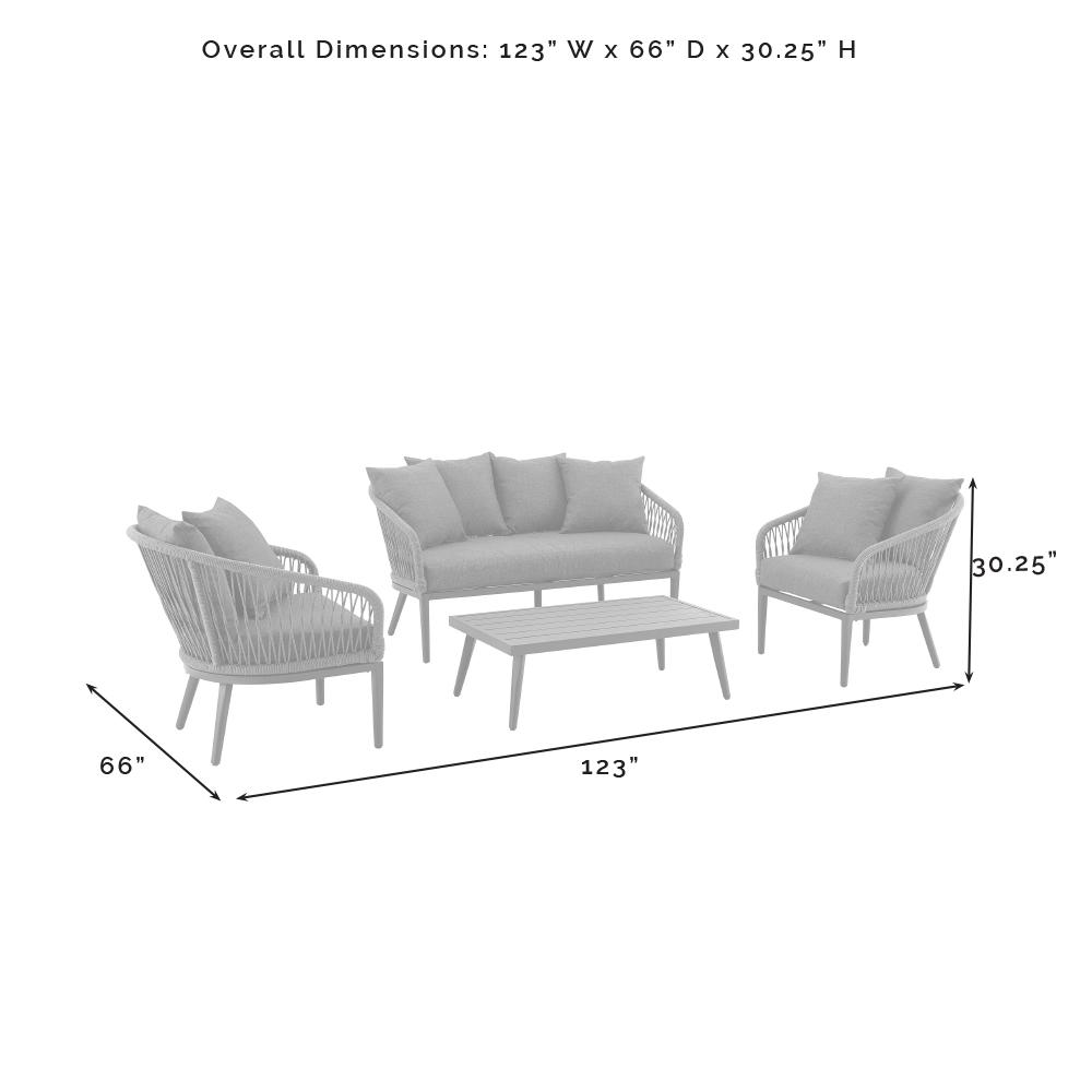 Dover 4Pc Outdoor Loveseat Patio Furniture Set. Picture 15