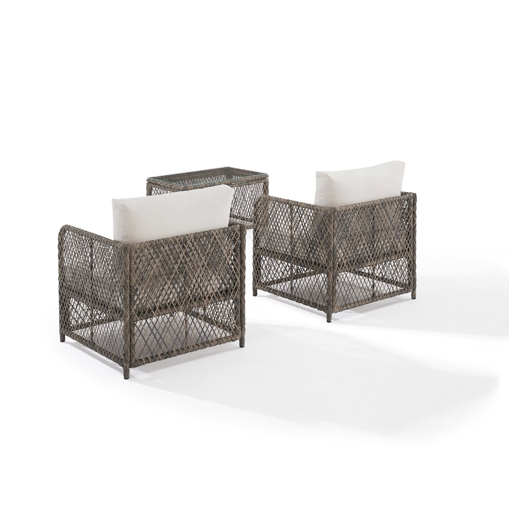 Granite Bay 3-Piece Wicker Outdoor Chair Set - Coffee Table & 2 Chairs. Picture 10