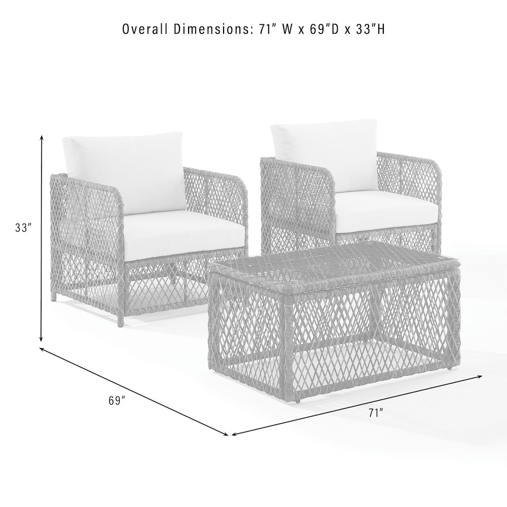 Granite Bay 3-Piece Wicker Outdoor Chair Set - Coffee Table & 2 Chairs. Picture 12