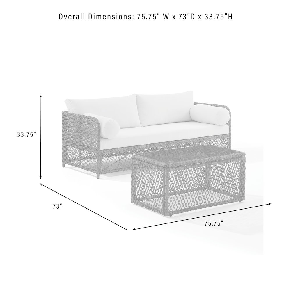 Granite Bay 2Pc Wicker Outdoor Sofa Patio Furniture Set - Sofa & Coffee Table. Picture 1
