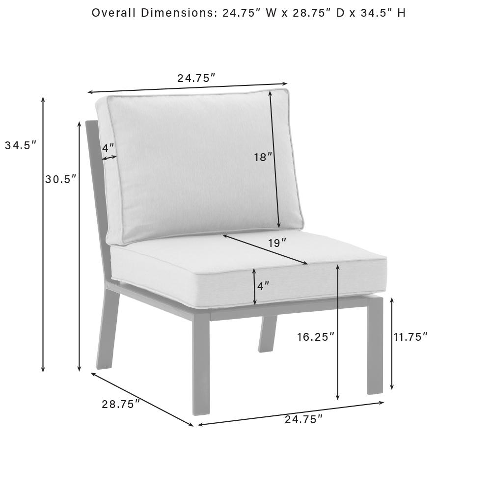 Clark Armless Outdoor Sectional Chair. Picture 10