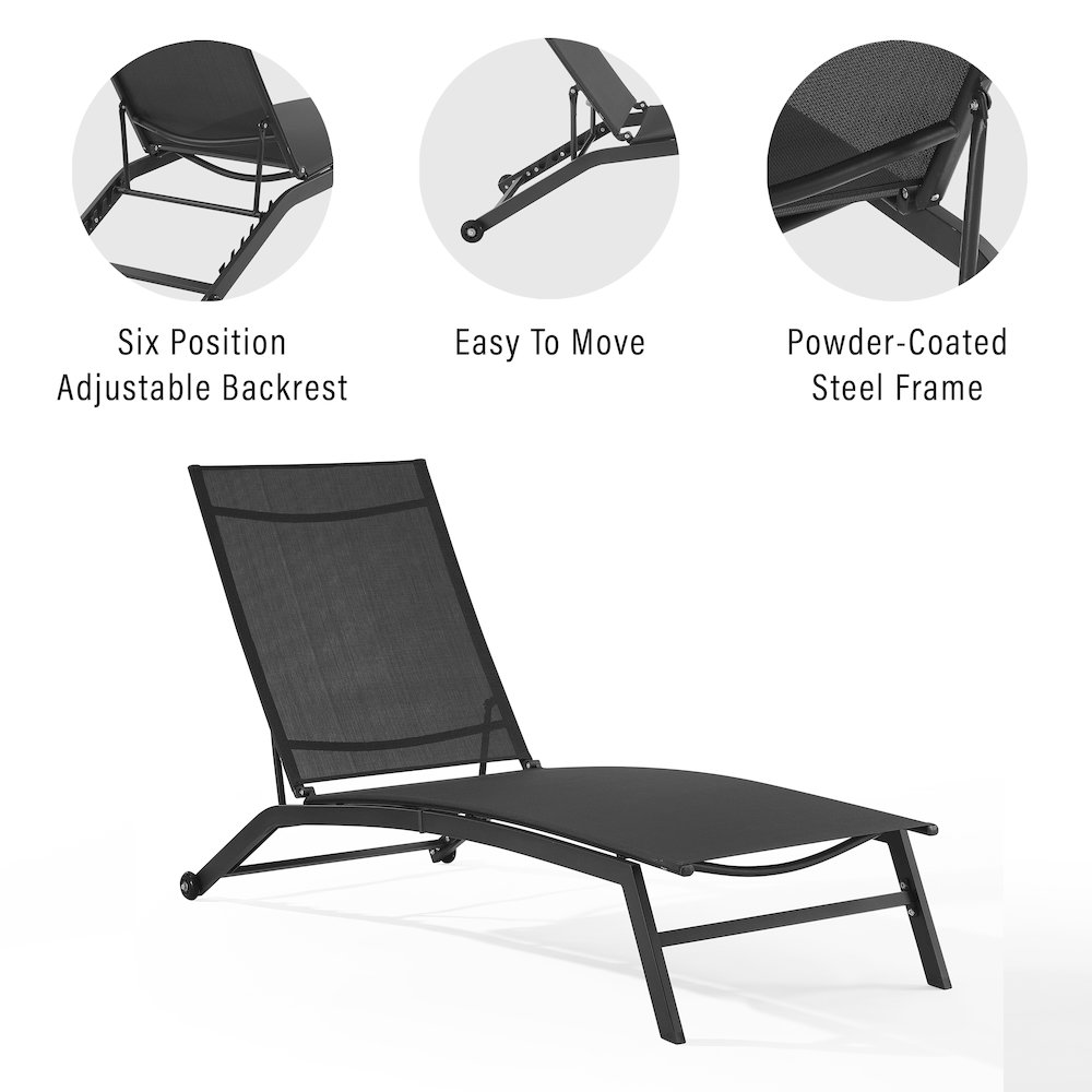 Weaver 2-Piece Outdoor Chaise Lounge Set - 2 Lounge Chairs. Picture 8