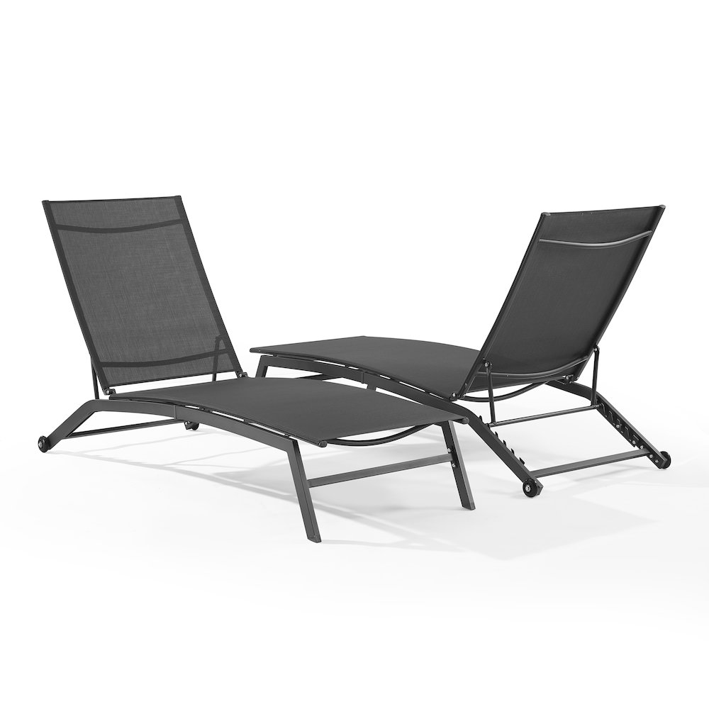 Weaver 2-Piece Outdoor Chaise Lounge Set - 2 Lounge Chairs. Picture 1