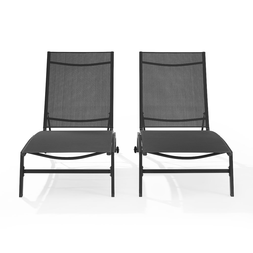 Weaver 2-Piece Outdoor Chaise Lounge Set - 2 Lounge Chairs. Picture 2