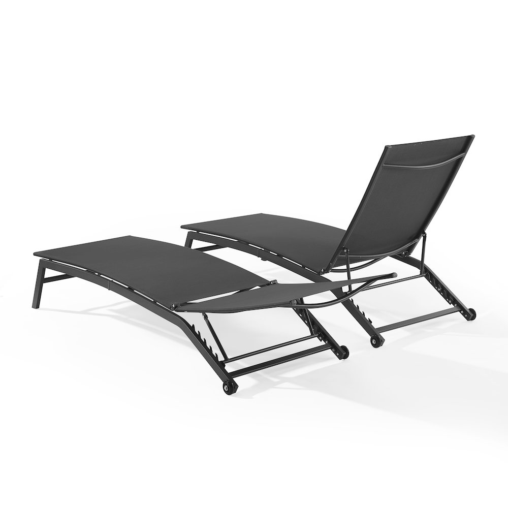 Weaver 2-Piece Outdoor Chaise Lounge Set - 2 Lounge Chairs. Picture 3