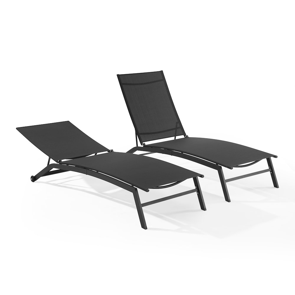 Weaver 2-Piece Outdoor Chaise Lounge Set - 2 Lounge Chairs. Picture 11