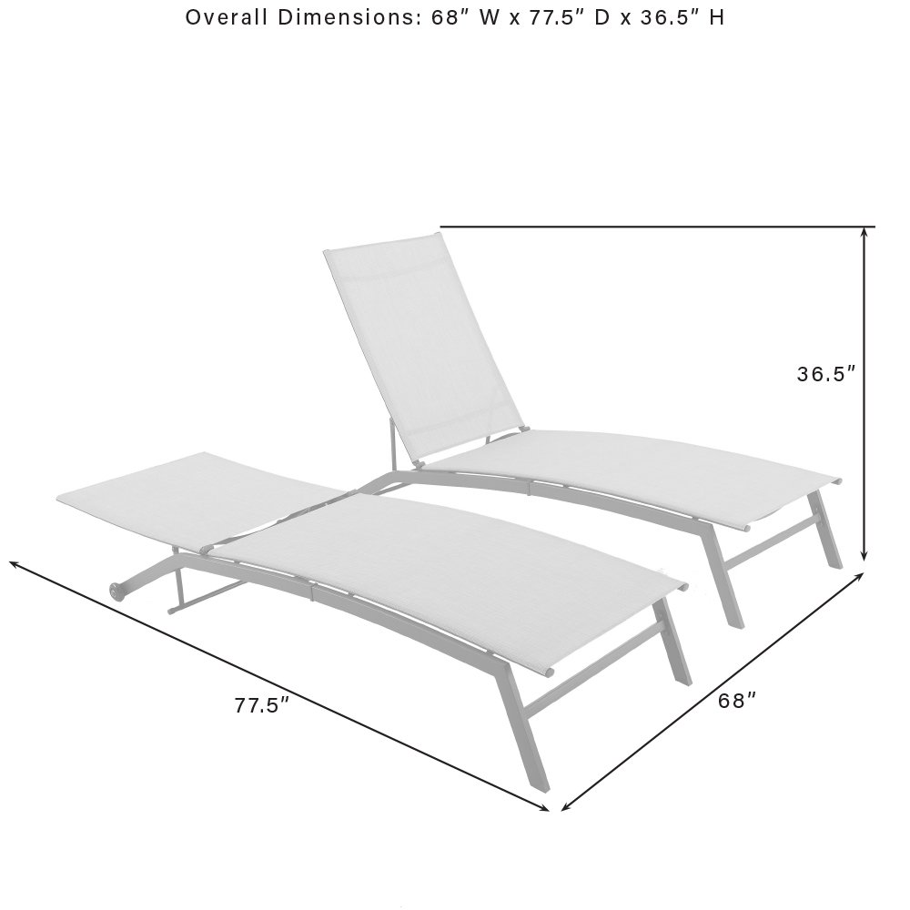 Weaver 2-Piece Outdoor Chaise Lounge Set - 2 Lounge Chairs. Picture 13